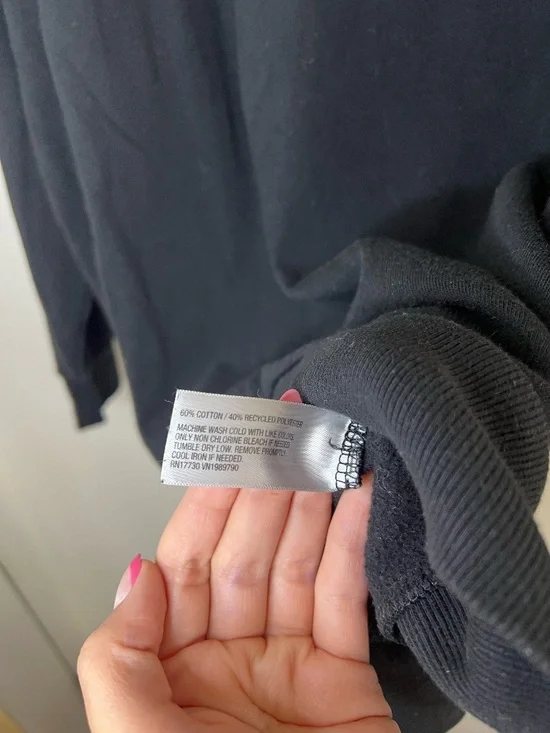 Colsie Black Crewneck Sweatshirt Cozy Basic Minimal Athleisure Lounge Top Size S - Picture 3 of 5